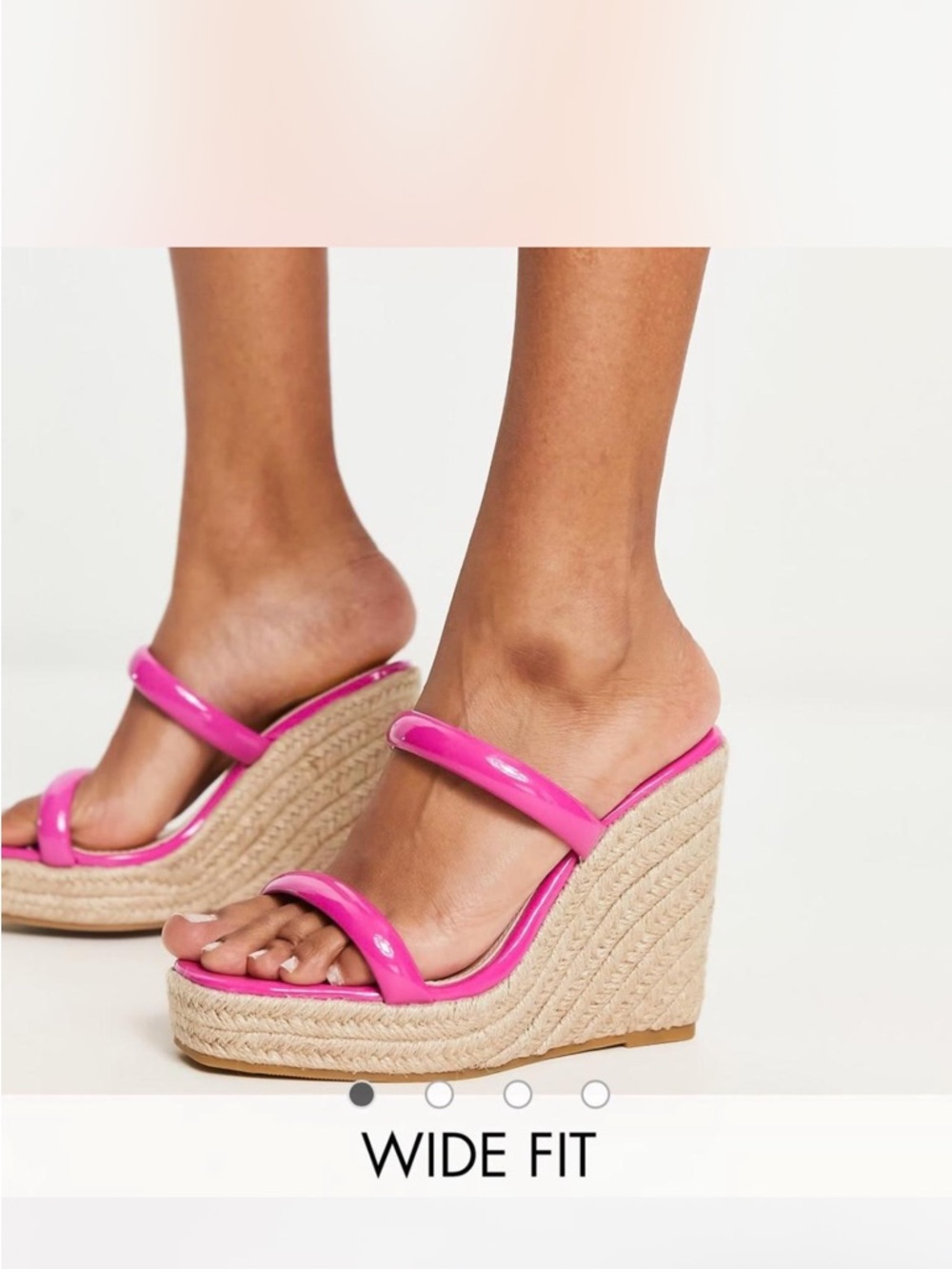 ASOS Pink Double-Strap Espadrille Wedge Mules